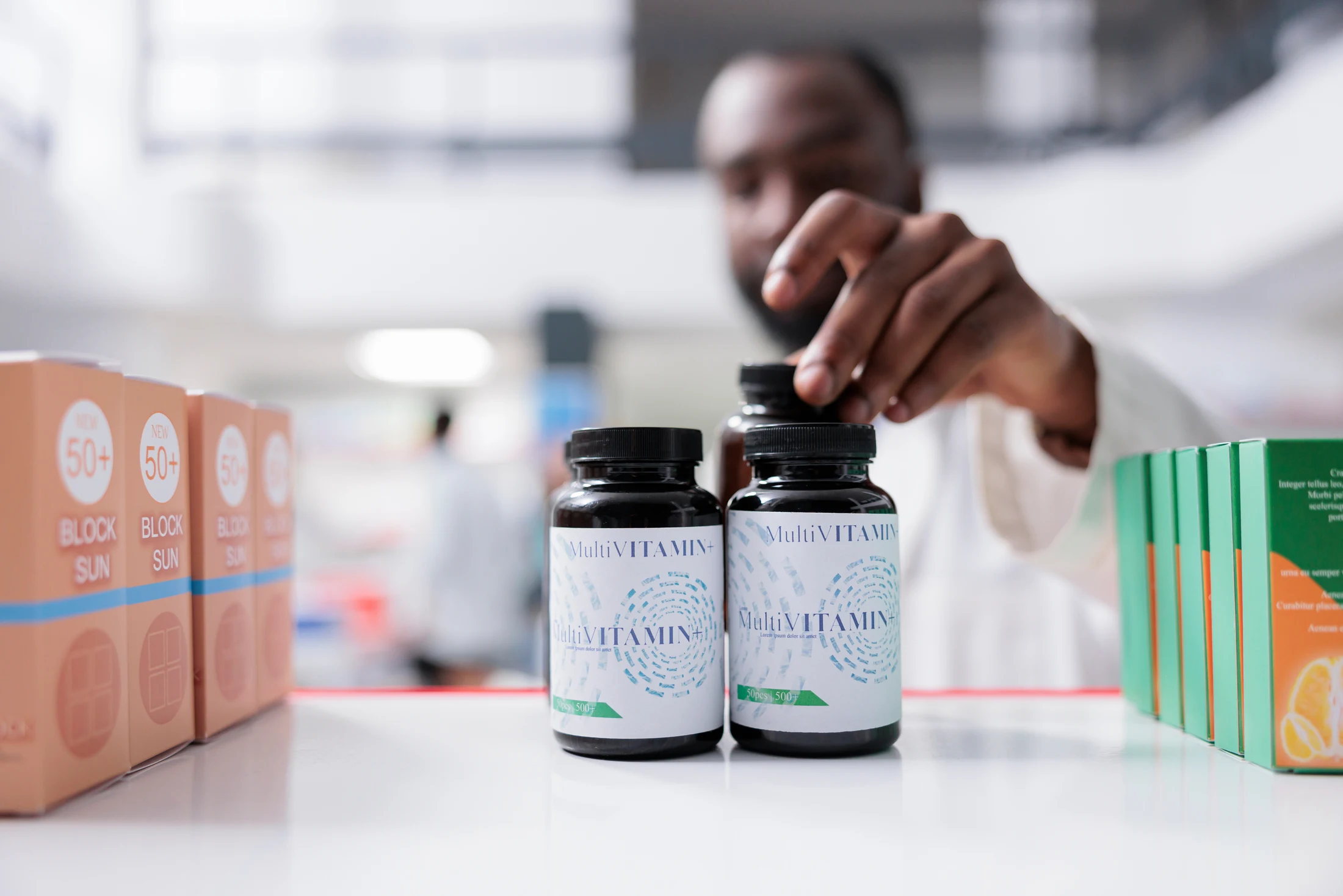 A customer exploring dietary supplements and wellness products