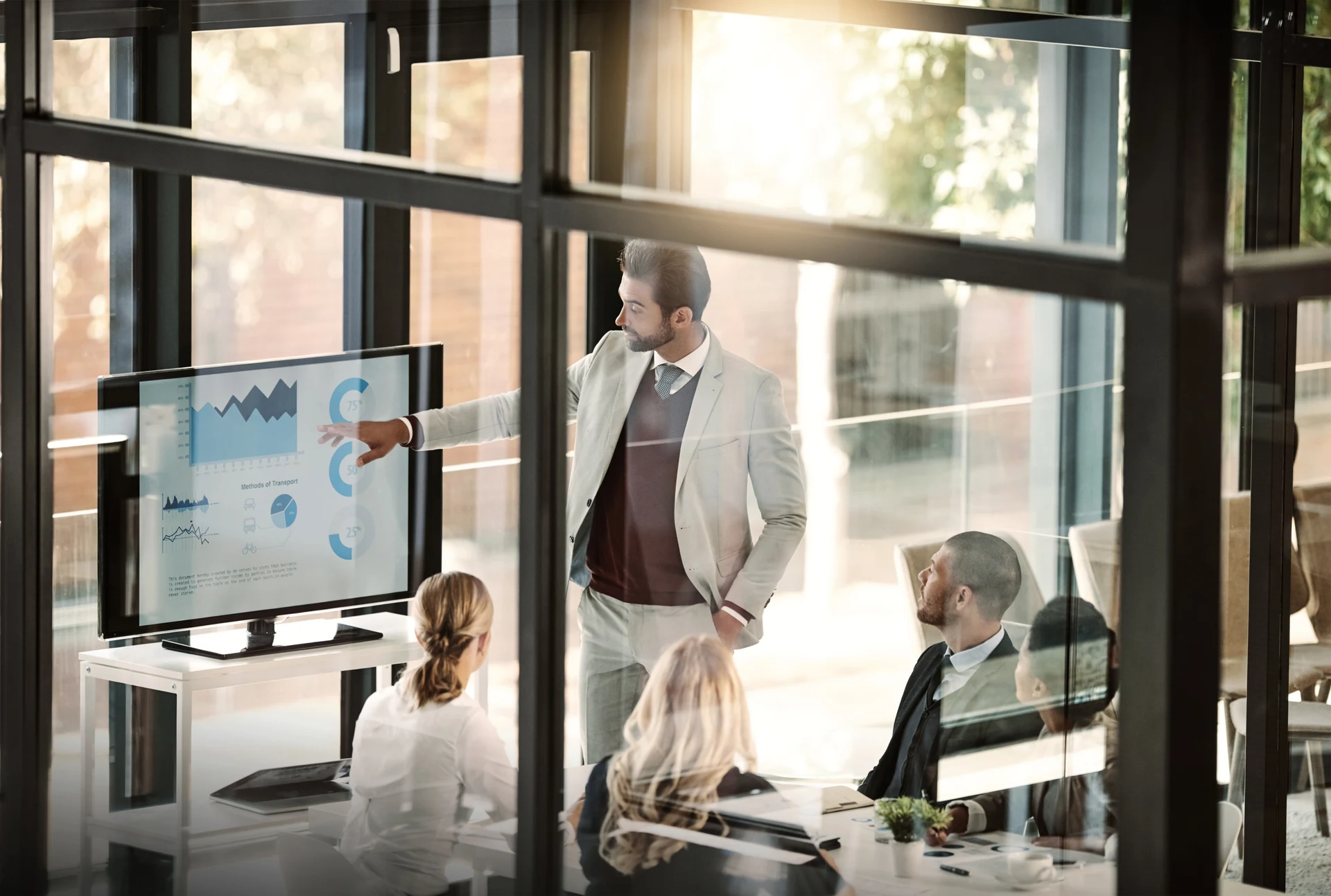 A business presentation supporting group strategy and oversight